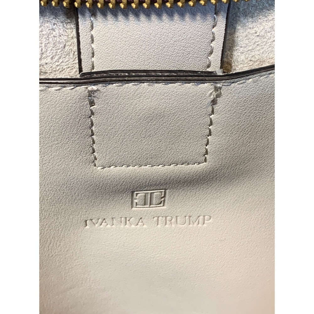 Ivanka Trump Plum Mauve Snakeskin Embossed Faux Leather Satchel Tote Bag - Picture 10 of 10